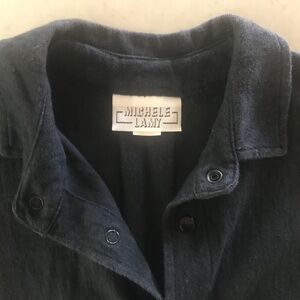 Vintage 1980s Michele Lamy Black Shirtdress Tunic